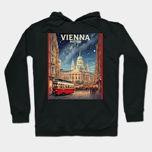 Vienna Austria Starry Night Vintage Travel Poster Tourism Hoodie